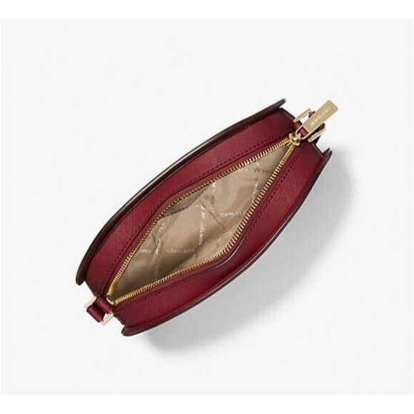 New Michael Kors Jet Set Travel Medium Saffiano Leather Crossbody Dark Cherry - Picture 3 of 3